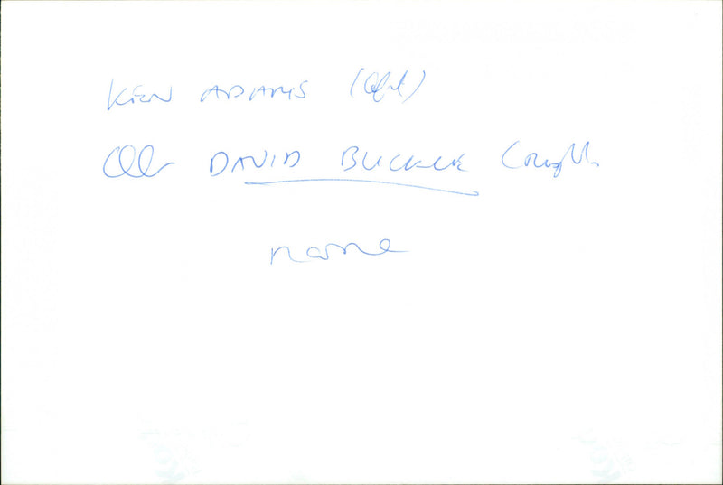 David Buckle - Vintage Photograph