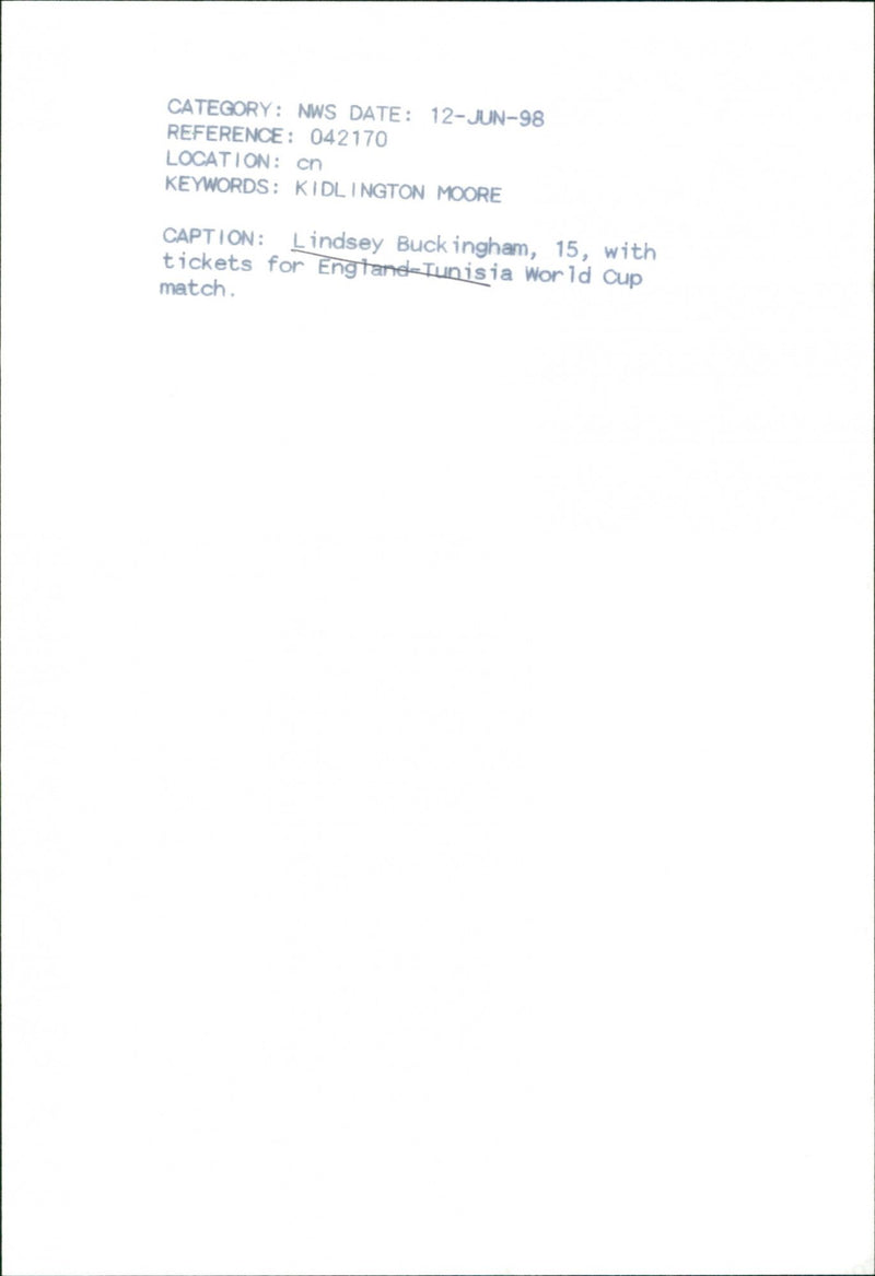 Lindsey Buckingham - Vintage Photograph