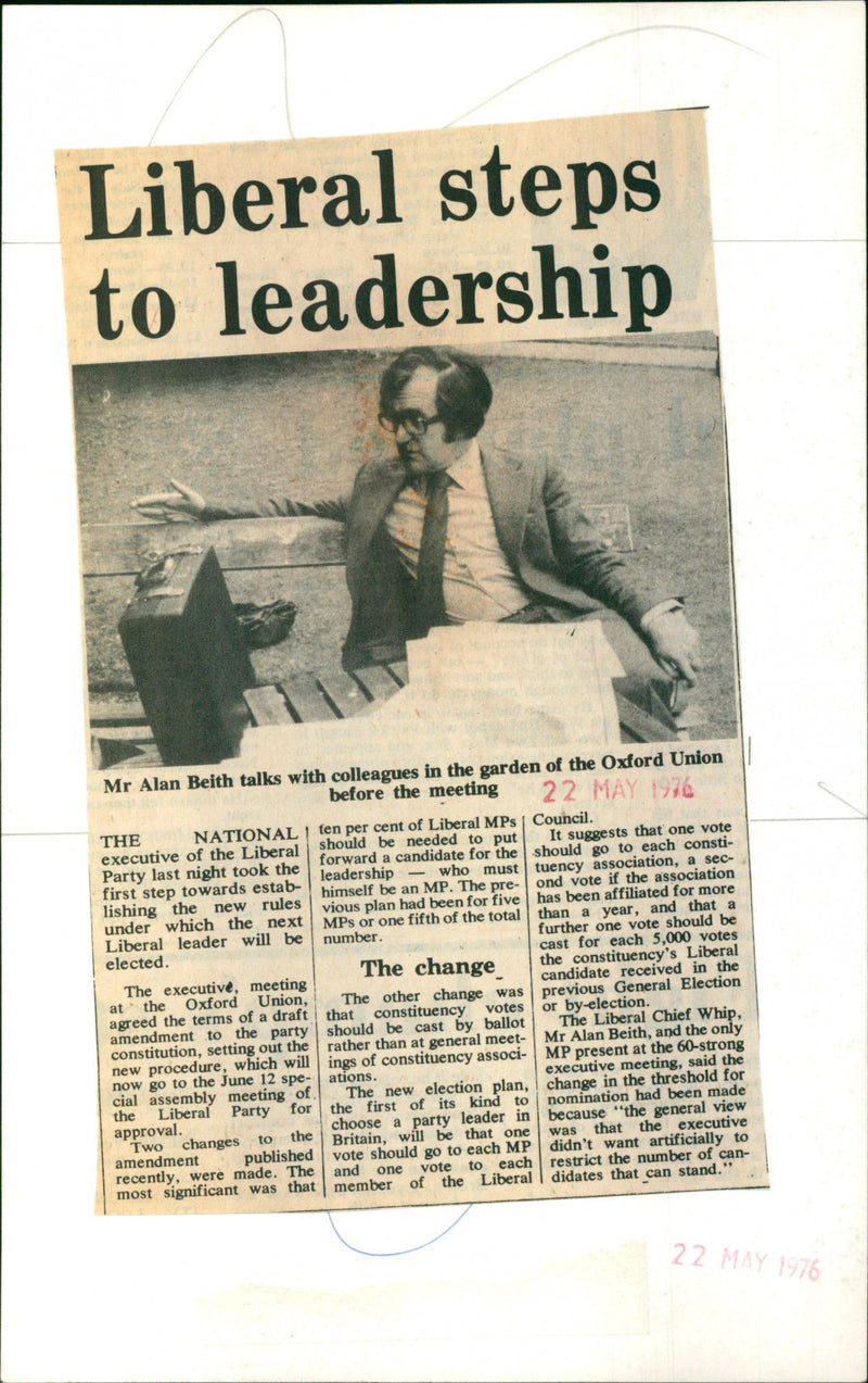 Alan Beith - Vintage Photograph