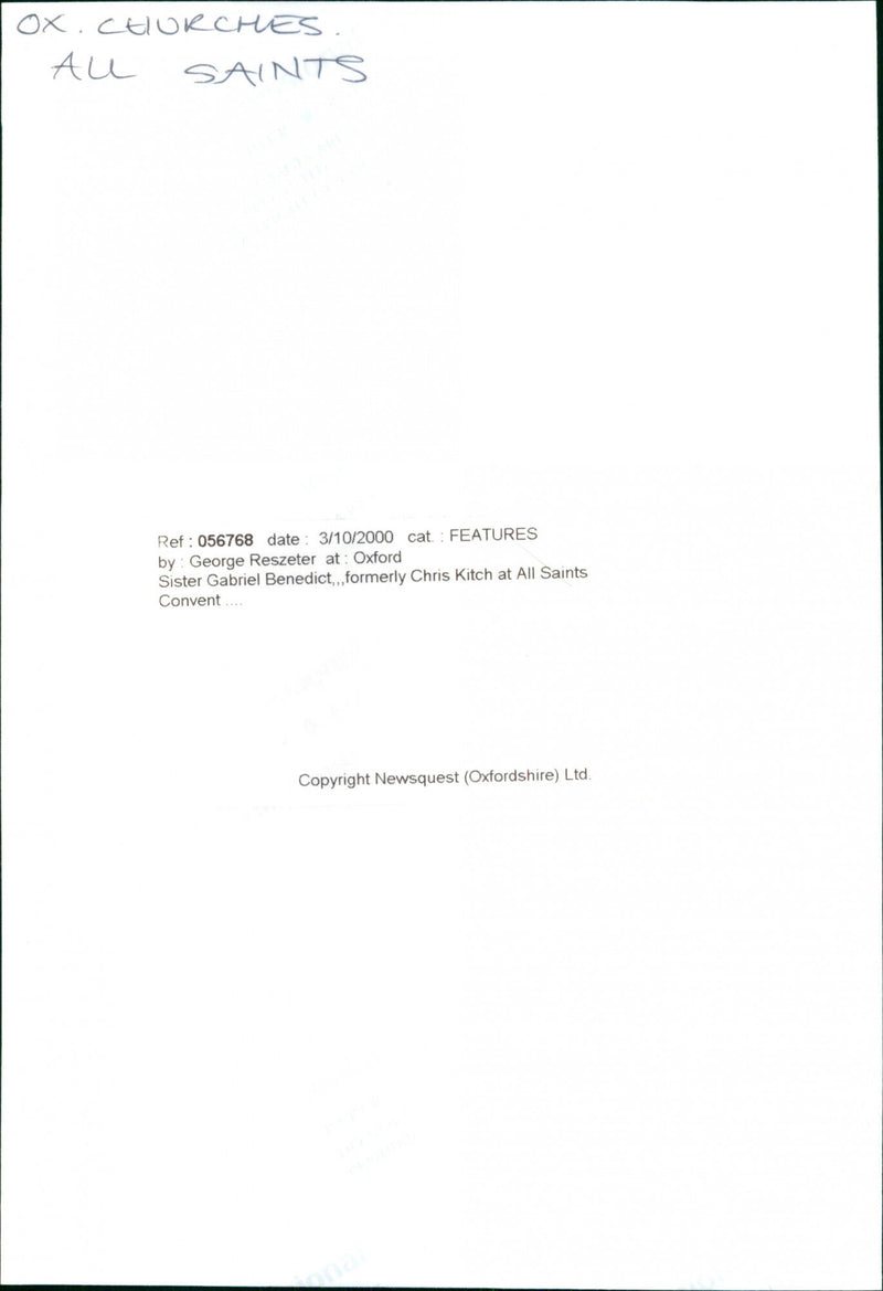 Sister Gabriel Benedict - Vintage Photograph