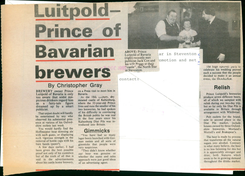 Prince Luitpold of Bavaria, Jack Cox and Wife Peggy - Vintage Photograph