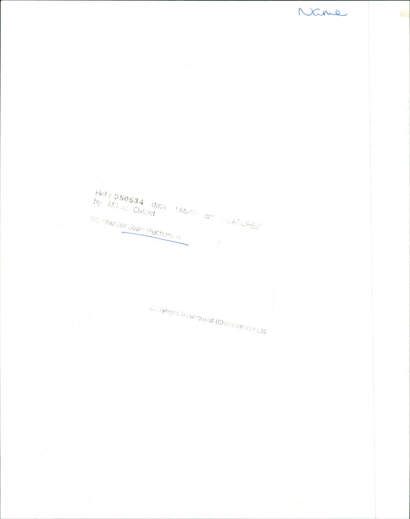 Jean Buchanan - Vintage Photograph