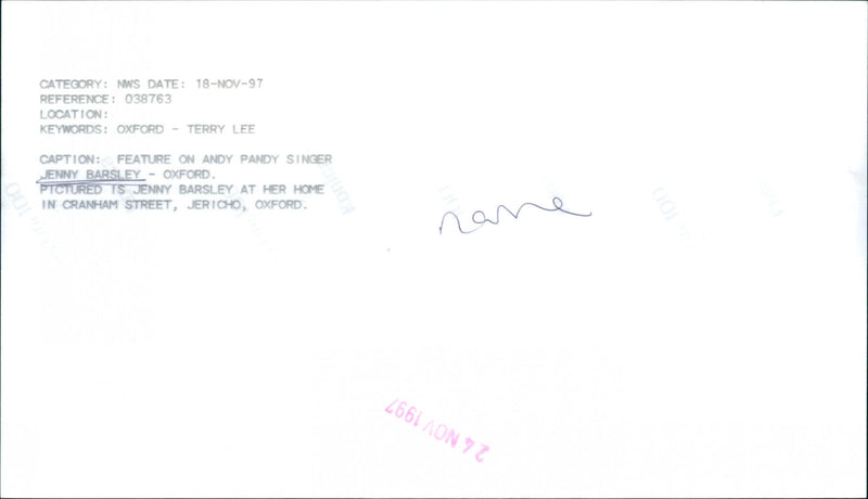 Jenny Barsley - Vintage Photograph