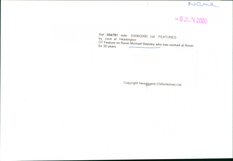 Michael Beesley - Vintage Photograph