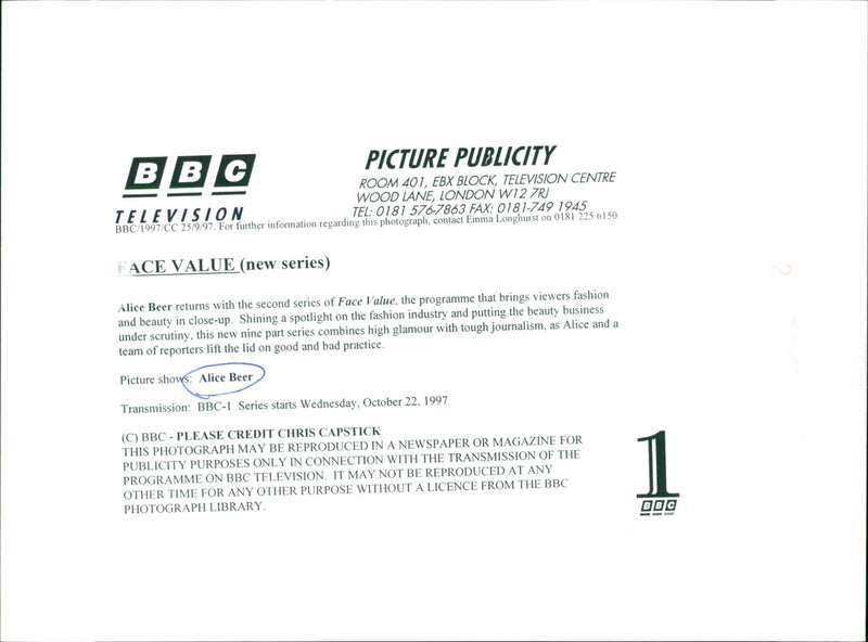 Alice Beer - Vintage Photograph