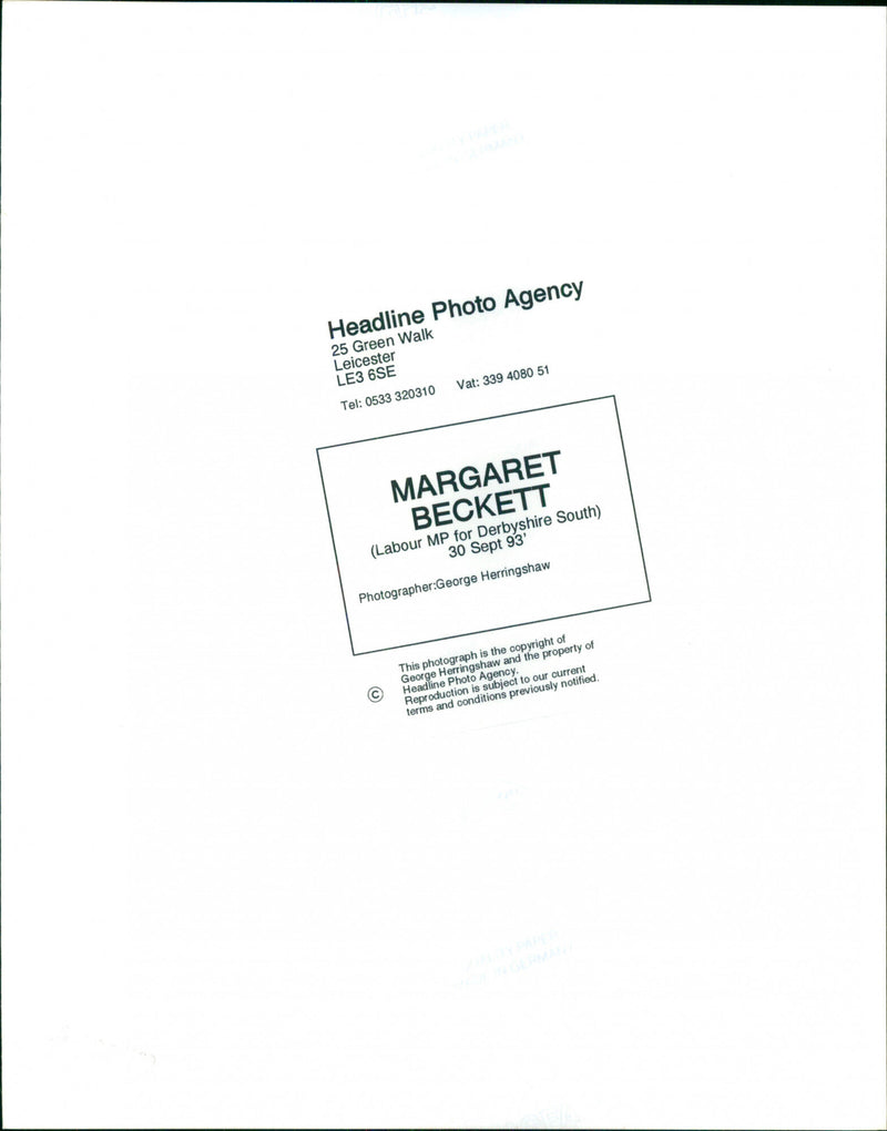 Margaret Beckett - Vintage Photograph