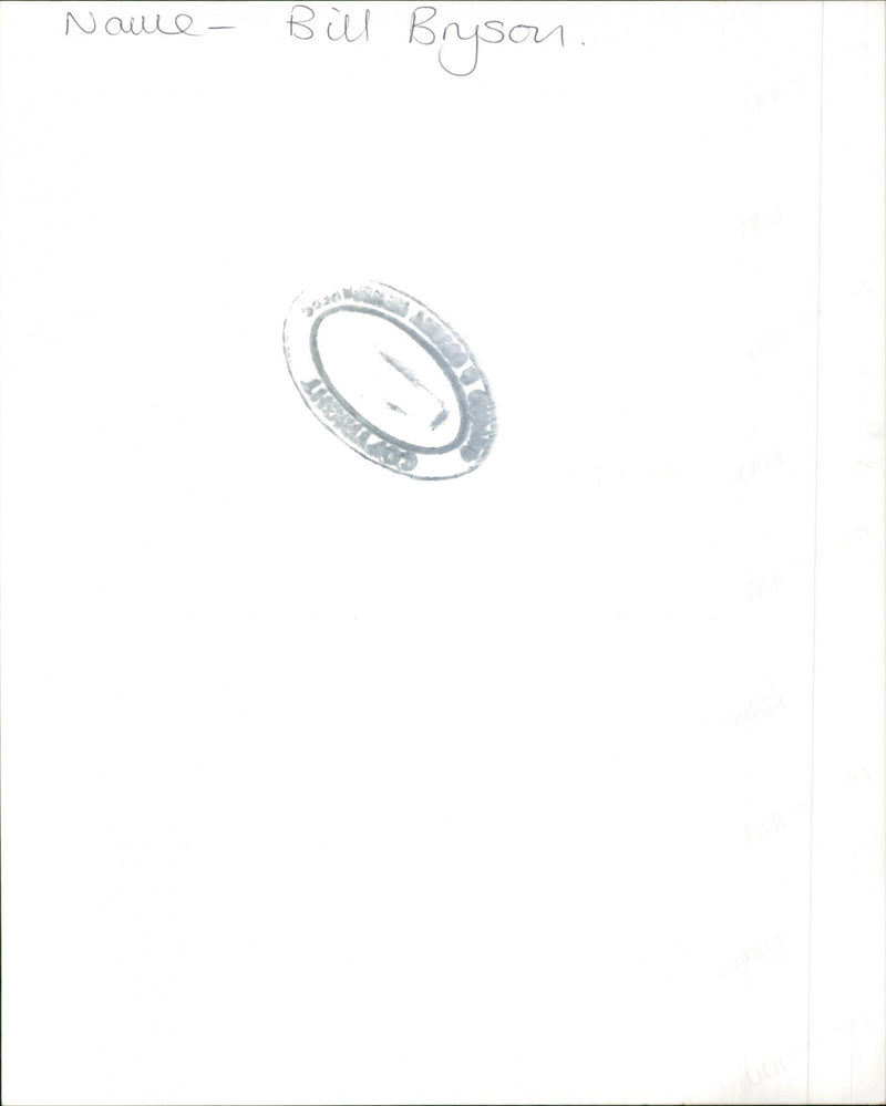 Bill Bryson - Vintage Photograph