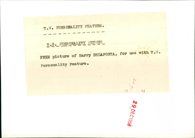 Harry Belafonte - Vintage Photograph