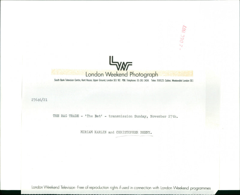 Christopher Beeny - Vintage Photograph