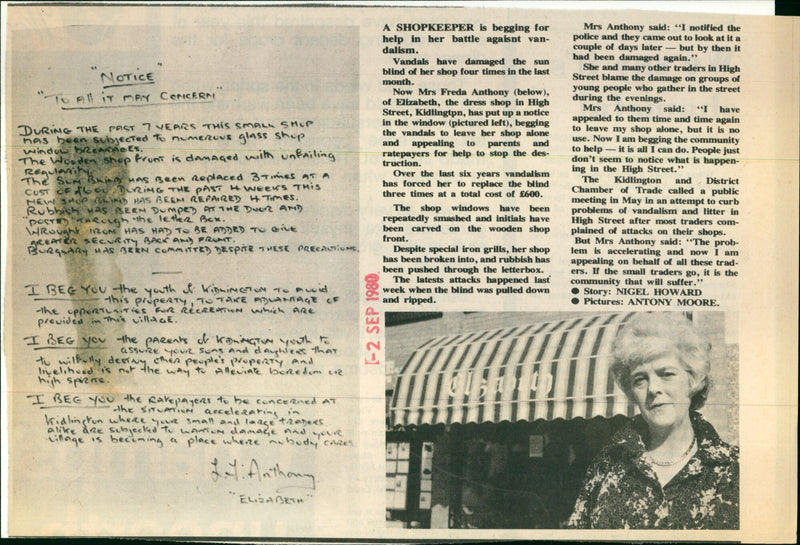 Freda Anthony - Vintage Photograph