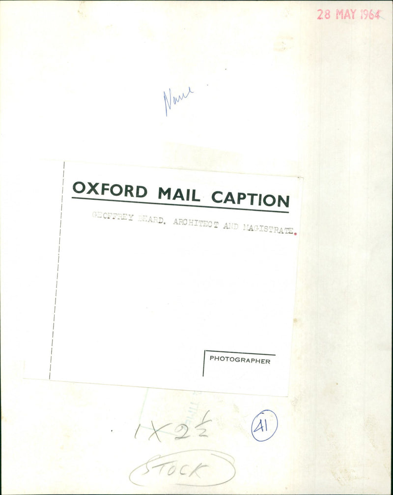 Geoffrey Beard - Vintage Photograph