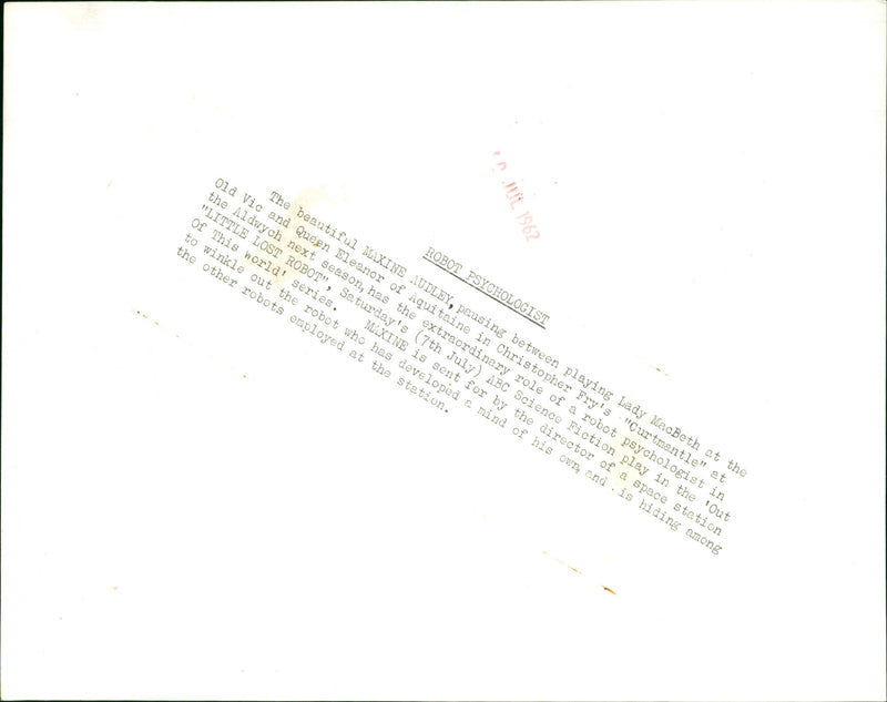 Maxine Audley - Vintage Photograph