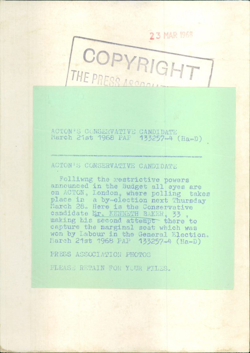 Kenneth Baker - Vintage Photograph