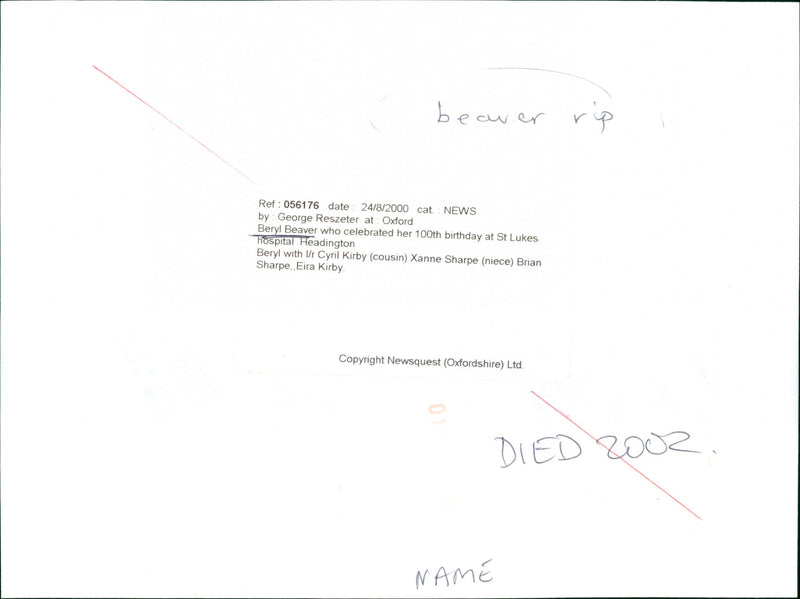 Beryl Beaver - Vintage Photograph