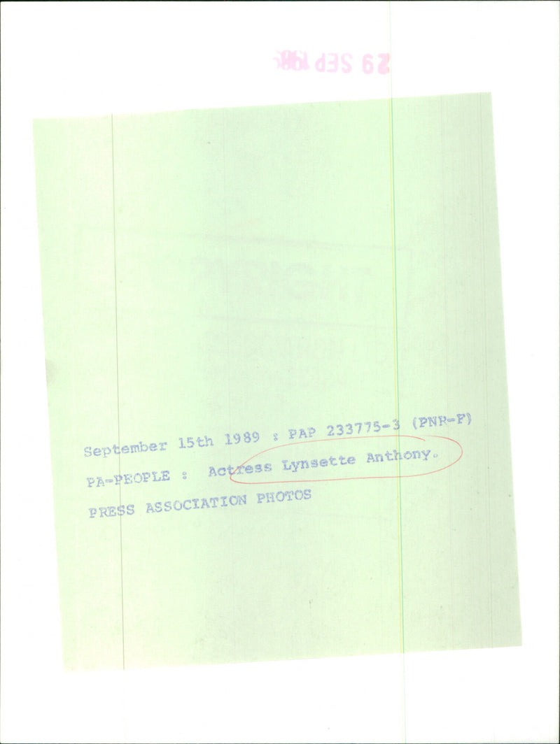 Lysette Anthony - Vintage Photograph