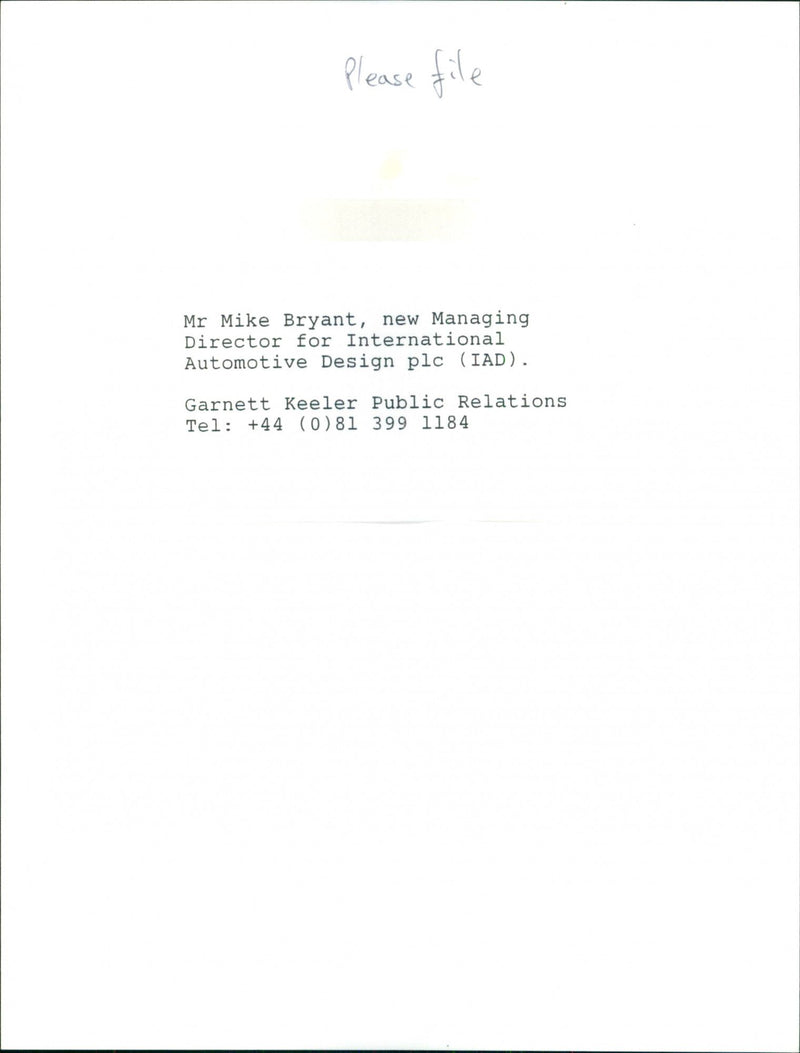 Mike Bryant - Vintage Photograph