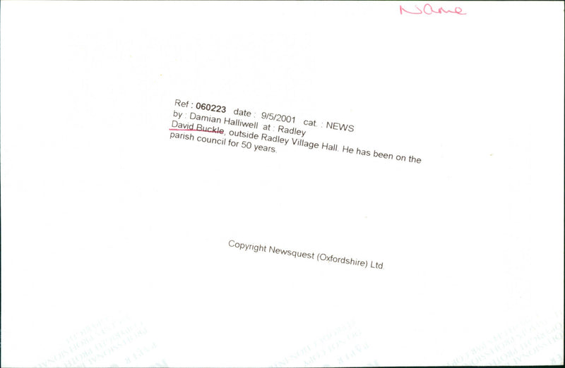 David Buckle - Vintage Photograph