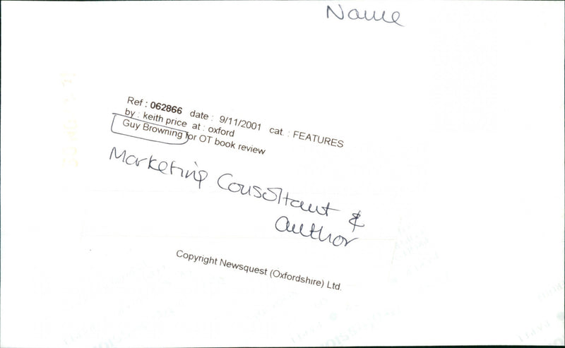 Guy Browning - Vintage Photograph