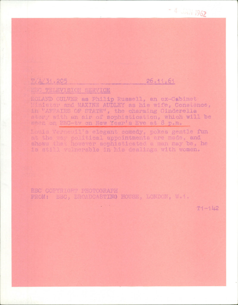 Maxine Audley and Roland Culver - Vintage Photograph