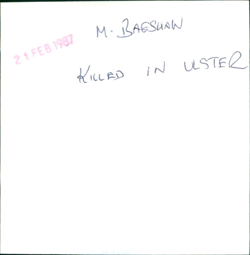 Michael Bagshaw - Vintage Photograph