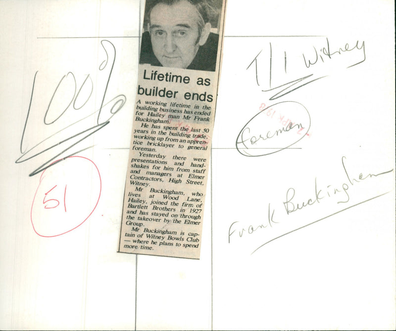 Frank Buckingham - Vintage Photograph