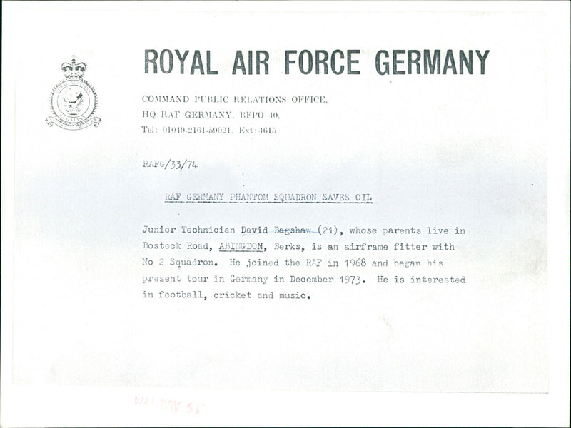 David Bagshaw - Vintage Photograph