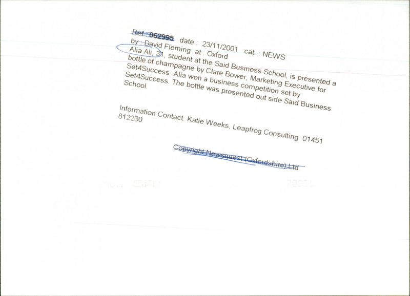 Alia Ali - Vintage Photograph