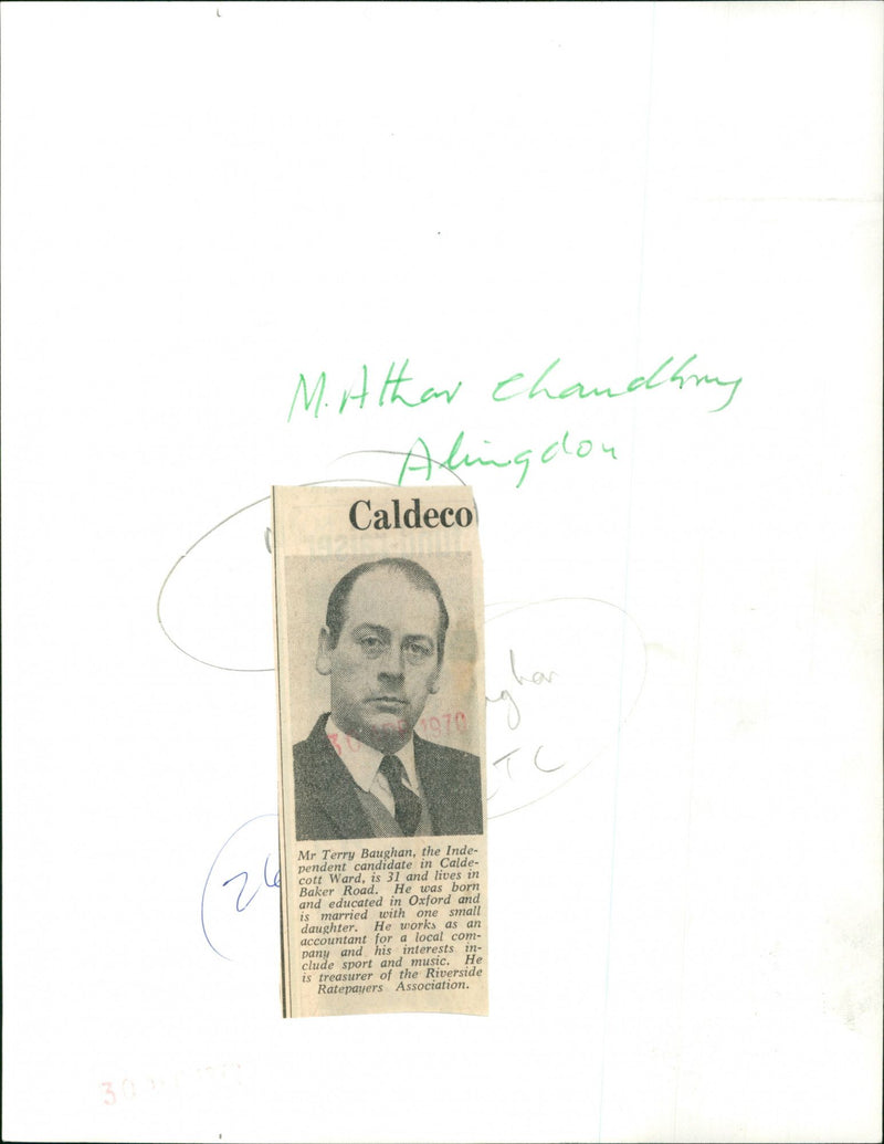 Mr. Terry Baughan - Vintage Photograph