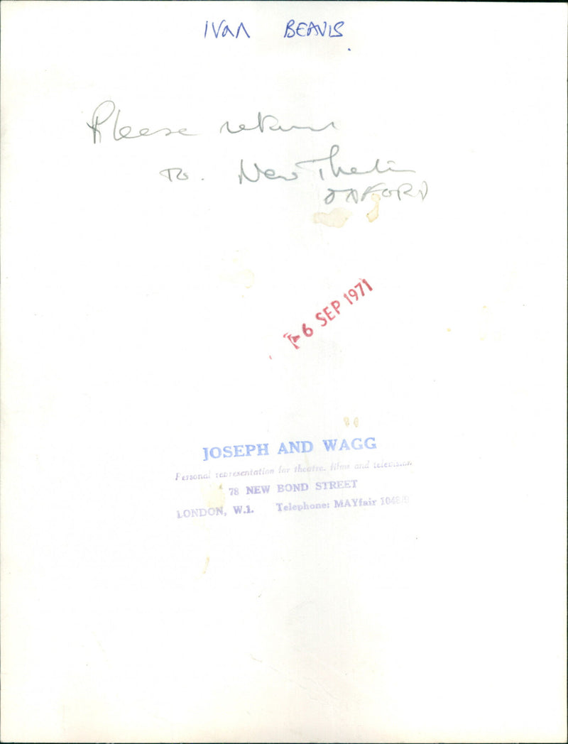 Ivan Beavis - Vintage Photograph