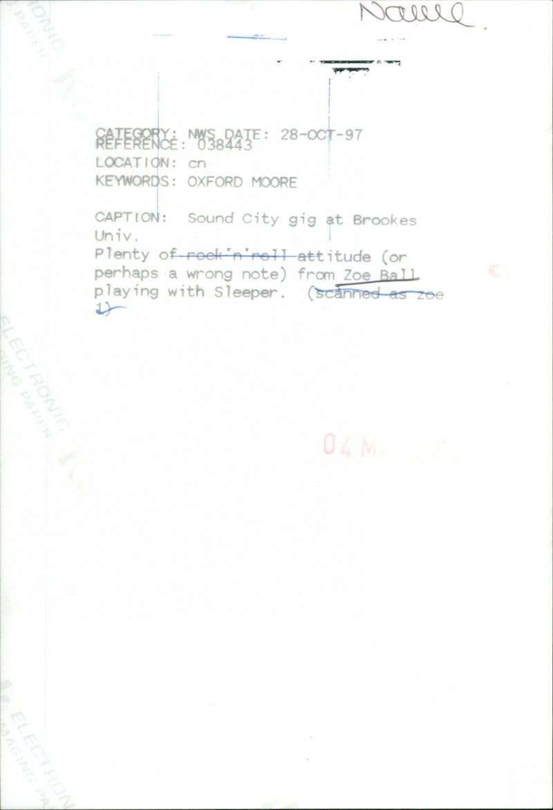 Zoe Ball - Vintage Photograph