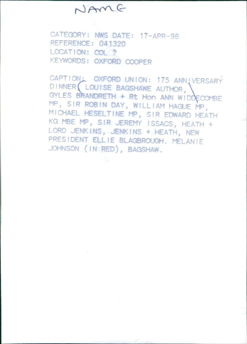 Louise Bagshawe - Vintage Photograph