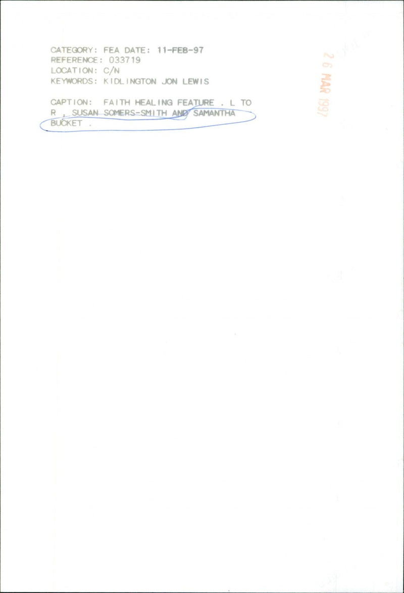 Samantha Bucket - Vintage Photograph