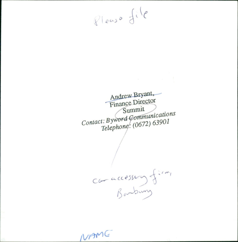 Andrew Bryant - Vintage Photograph