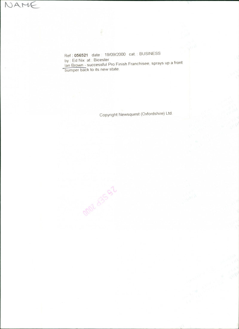 Ian Brown - Vintage Photograph