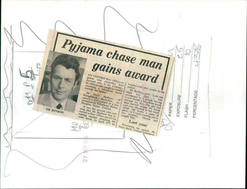 Peter Benbow - Vintage Photograph