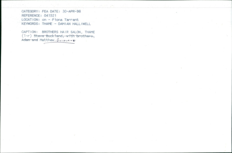 Matthew Buckland - Vintage Photograph