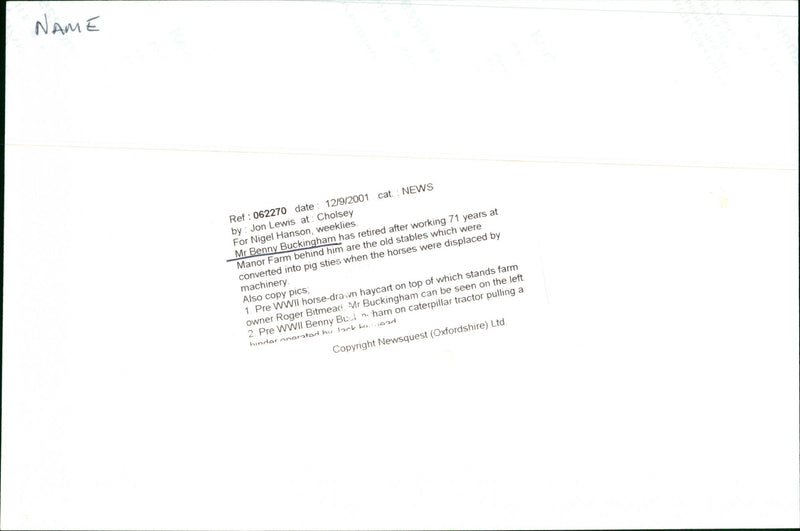 Mr. Benny Buckingham - Vintage Photograph