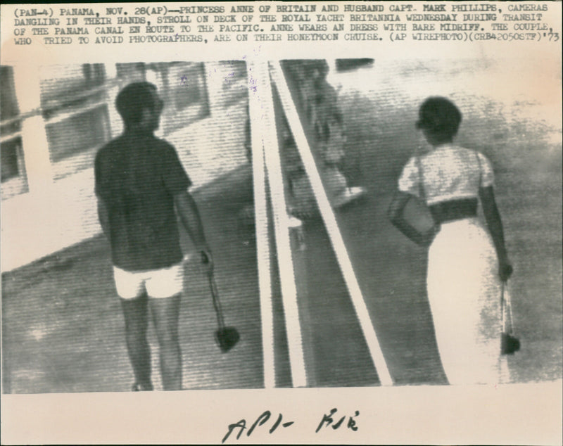 Captain Mark Phillips and Princess Anne - Vintage Photograph
