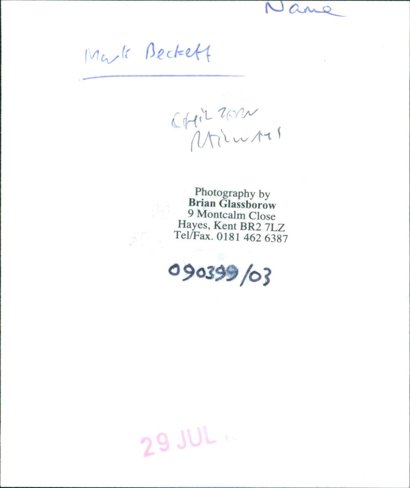 Mark Beckett - Vintage Photograph