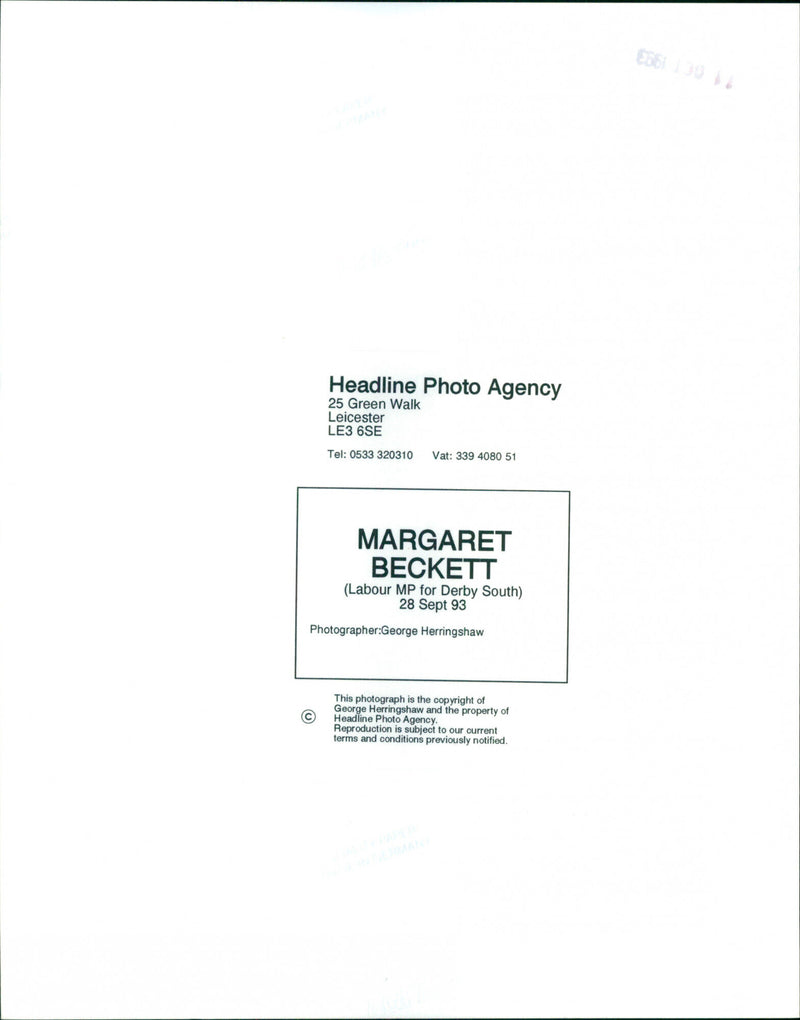 Margaret Beckett - Vintage Photograph