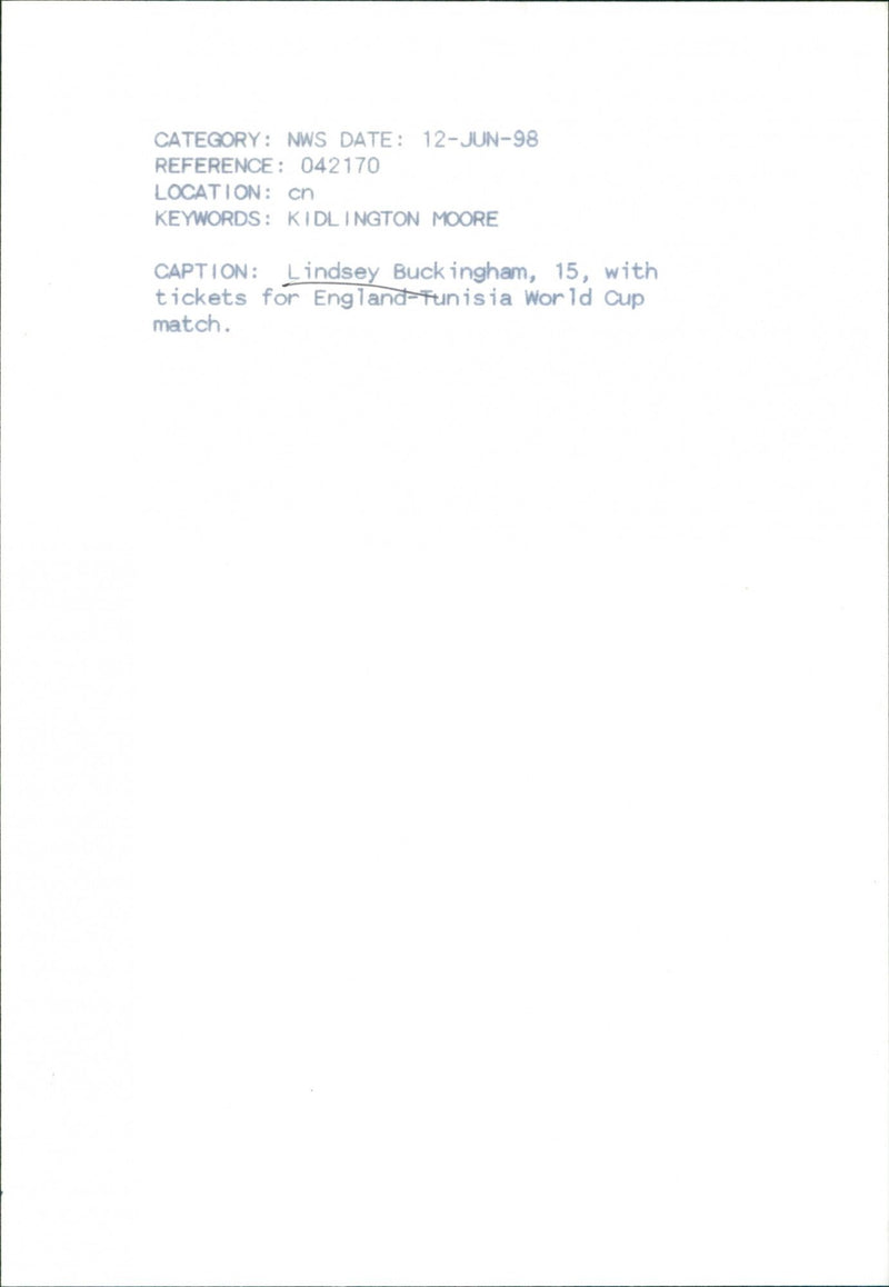 Lindsey Buckingham - Vintage Photograph