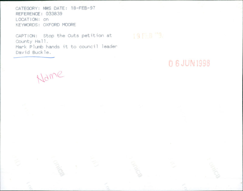 David Buckle - Vintage Photograph