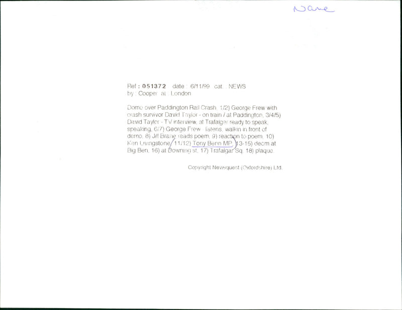 Tony Benn - Vintage Photograph