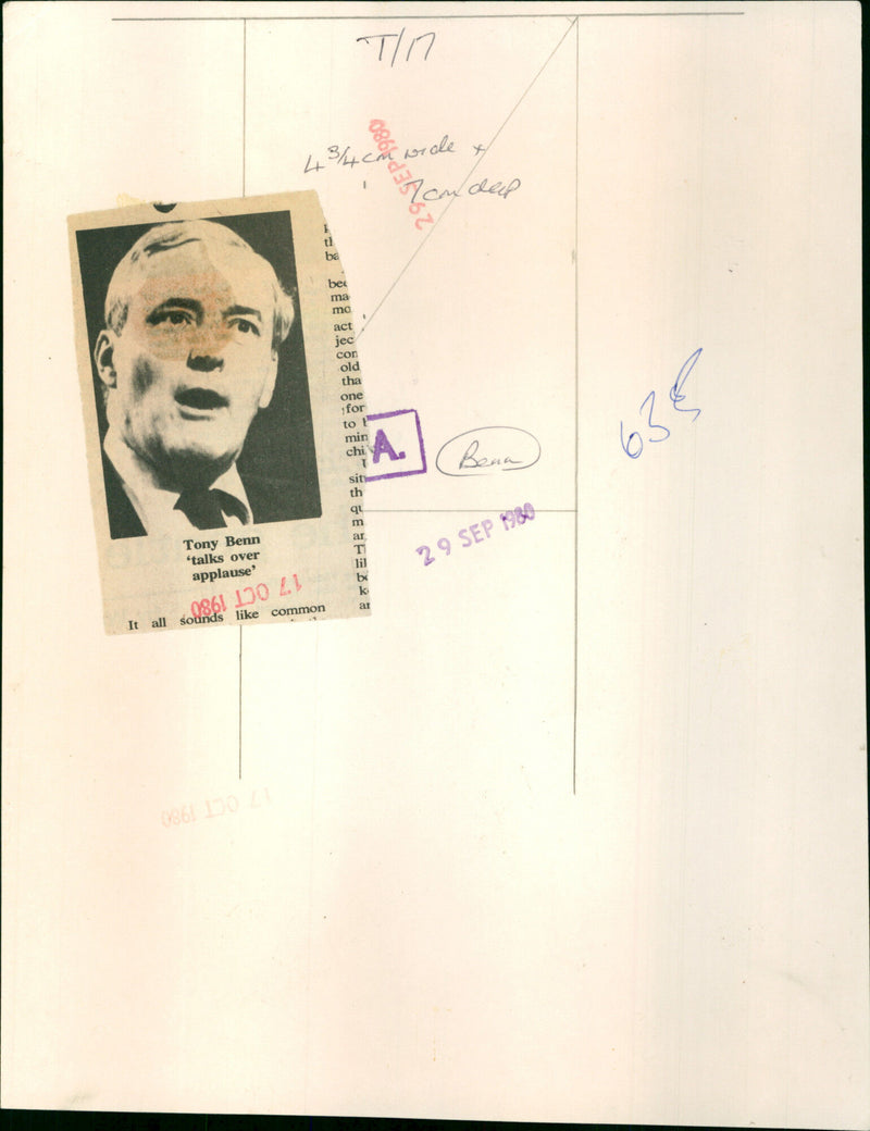 Tony Benn - Vintage Photograph