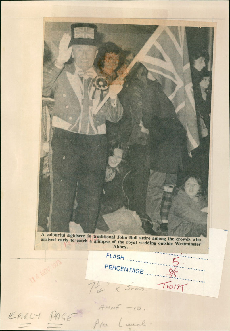 Sightseer in John Bull Attire - Vintage Photograph