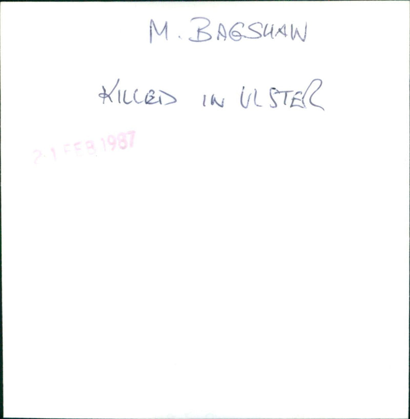 Michael Bagshaw - Vintage Photograph