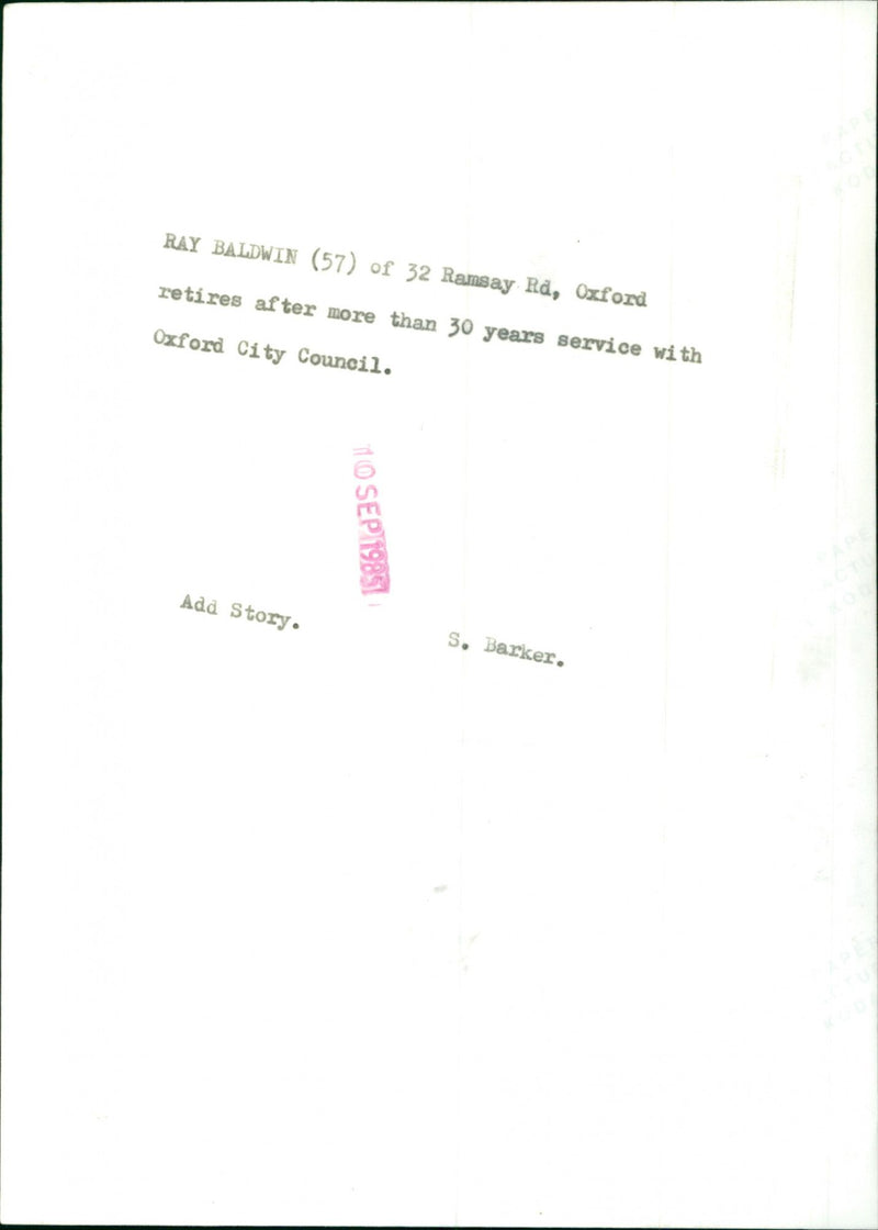 Ray Baldwin - Vintage Photograph