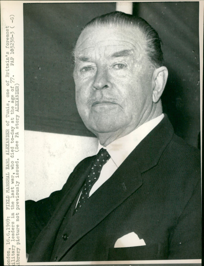 Field Marshal Earl Alexander of Tunis - Vintage Photograph