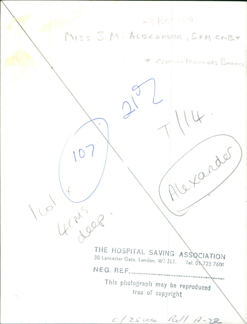 Miss JM Alexander, SRN CMB - Vintage Photograph