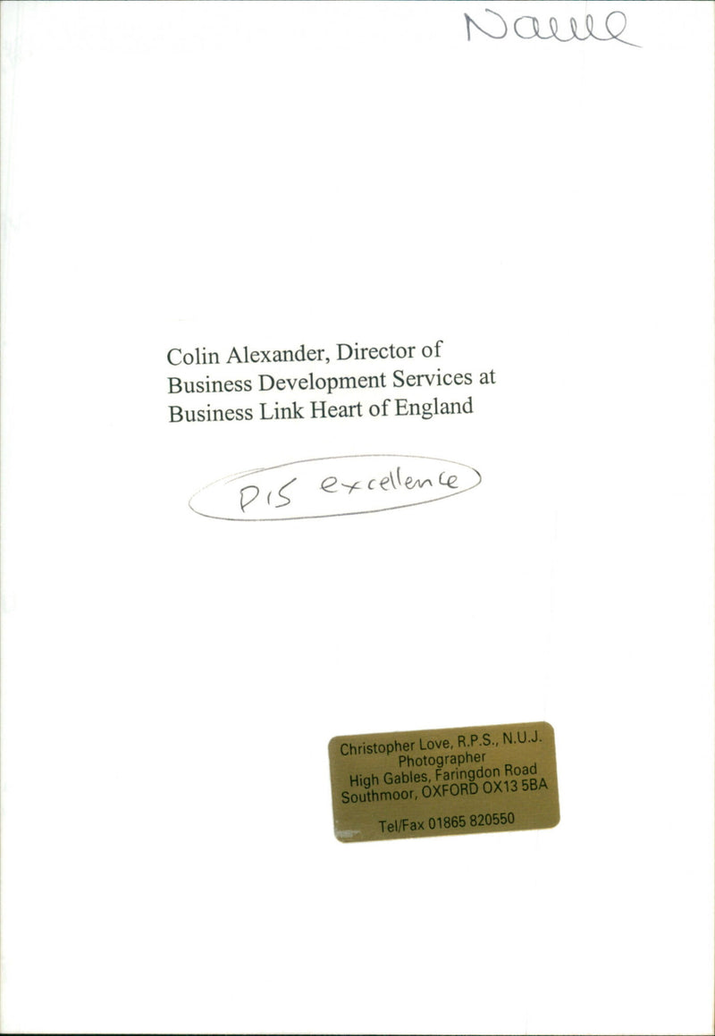 Colin Alexander - Vintage Photograph